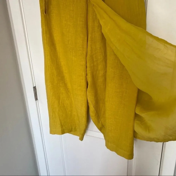 NWOT Banana Blue Aliana Linen Mustard Yellow Pants - Picture 4 of 12